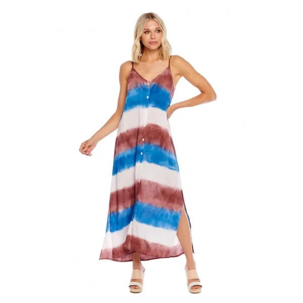 Blue Heather Tie Dye Maxi Dress