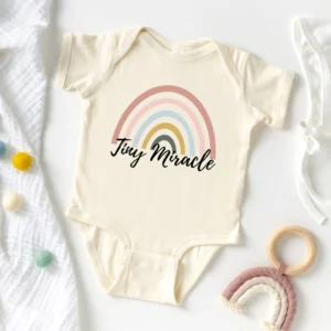 'Tiny Miracle' Combed Cotton Baby Onesie - Image 3