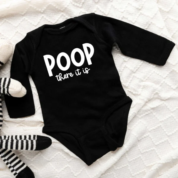 Poop There It Is - Humorous Baby Long Sleeve Onesie