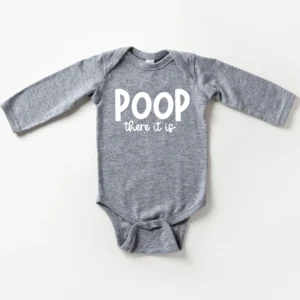 Poop There It Is - Humorous Baby Long Sleeve Onesie - Image 2