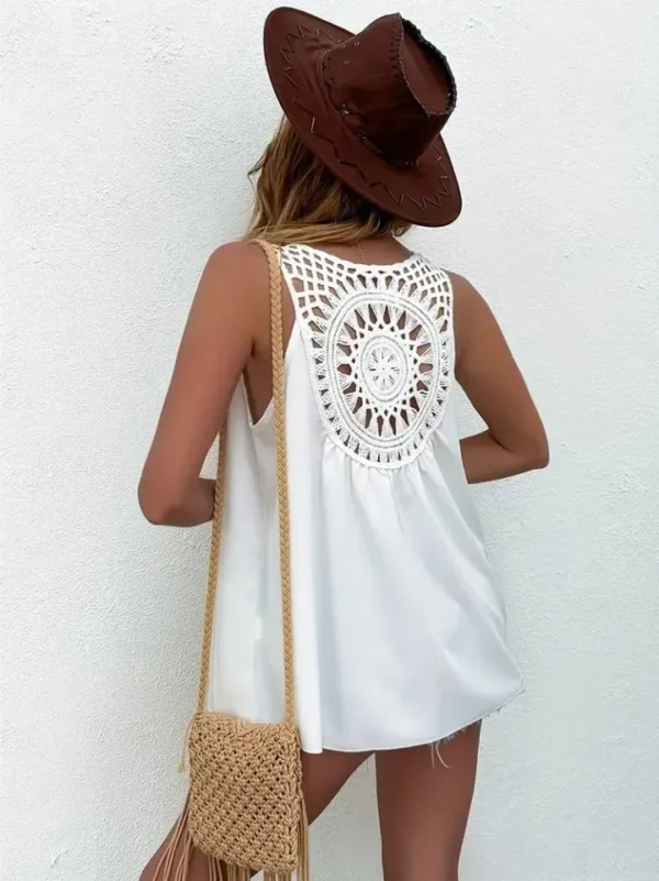 Serene Breeze Crochet Back Tank