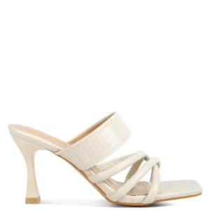 CHIRI Faux Leather Spool Heel Sandals with Criss Cross Straps - Image 2