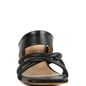 CHIRI Faux Leather Spool Heel Sandals with Criss Cross Straps - Image 16