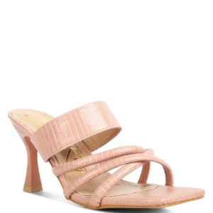 CHIRI Faux Leather Spool Heel Sandals with Criss Cross Straps - Image 13