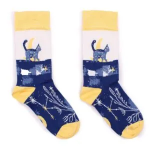 Bambusowe skarpety Midnight Cat (36–40)