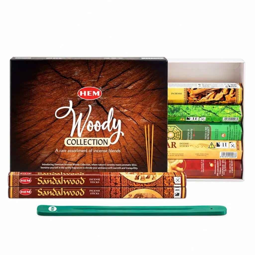 Kadzidła HEM Woody Collection z podstawką