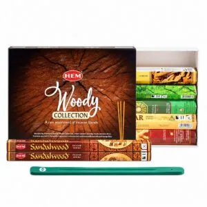 Kadzidła HEM Woody Collection z podstawką