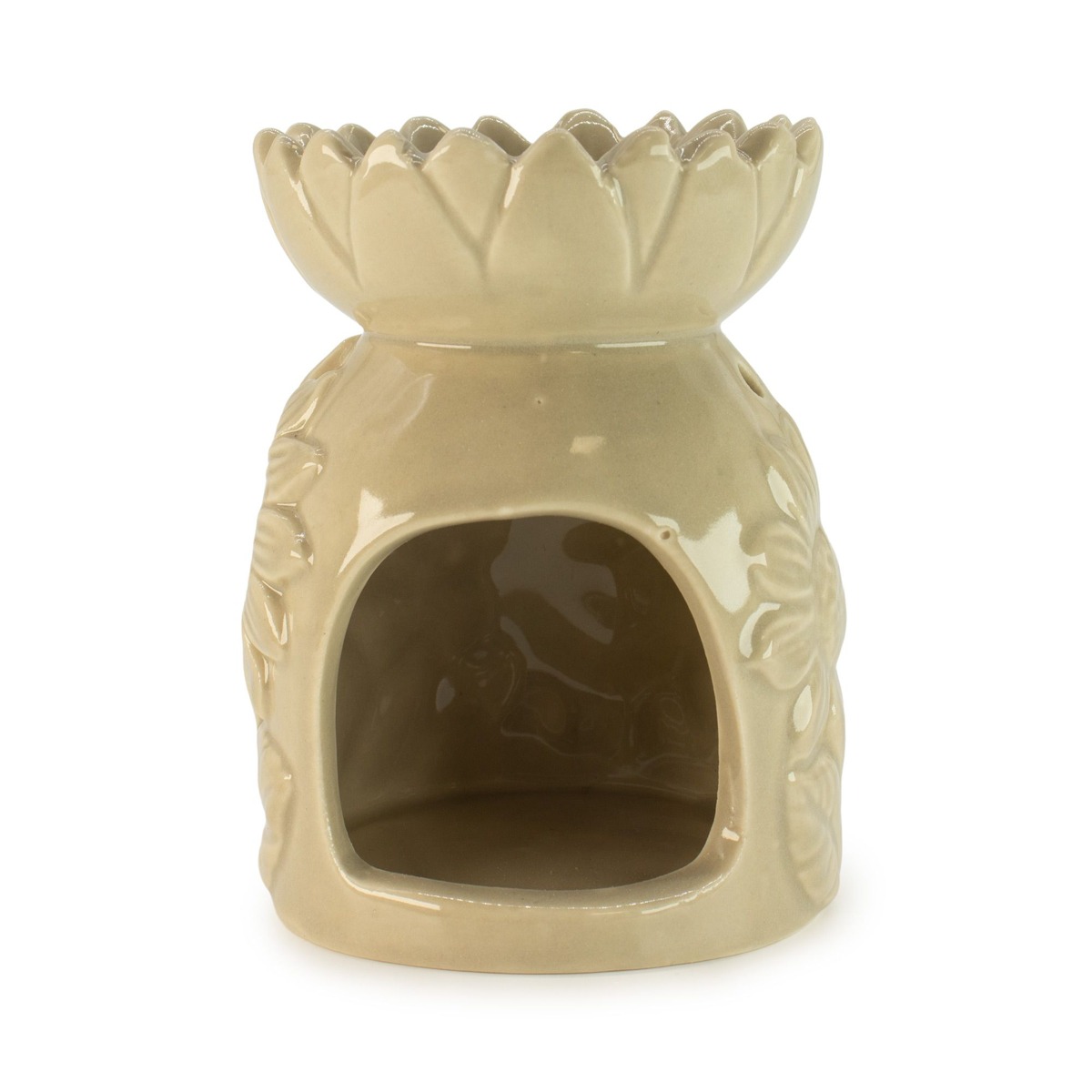 Ceramiczny kominek Słonecznik, beżowy