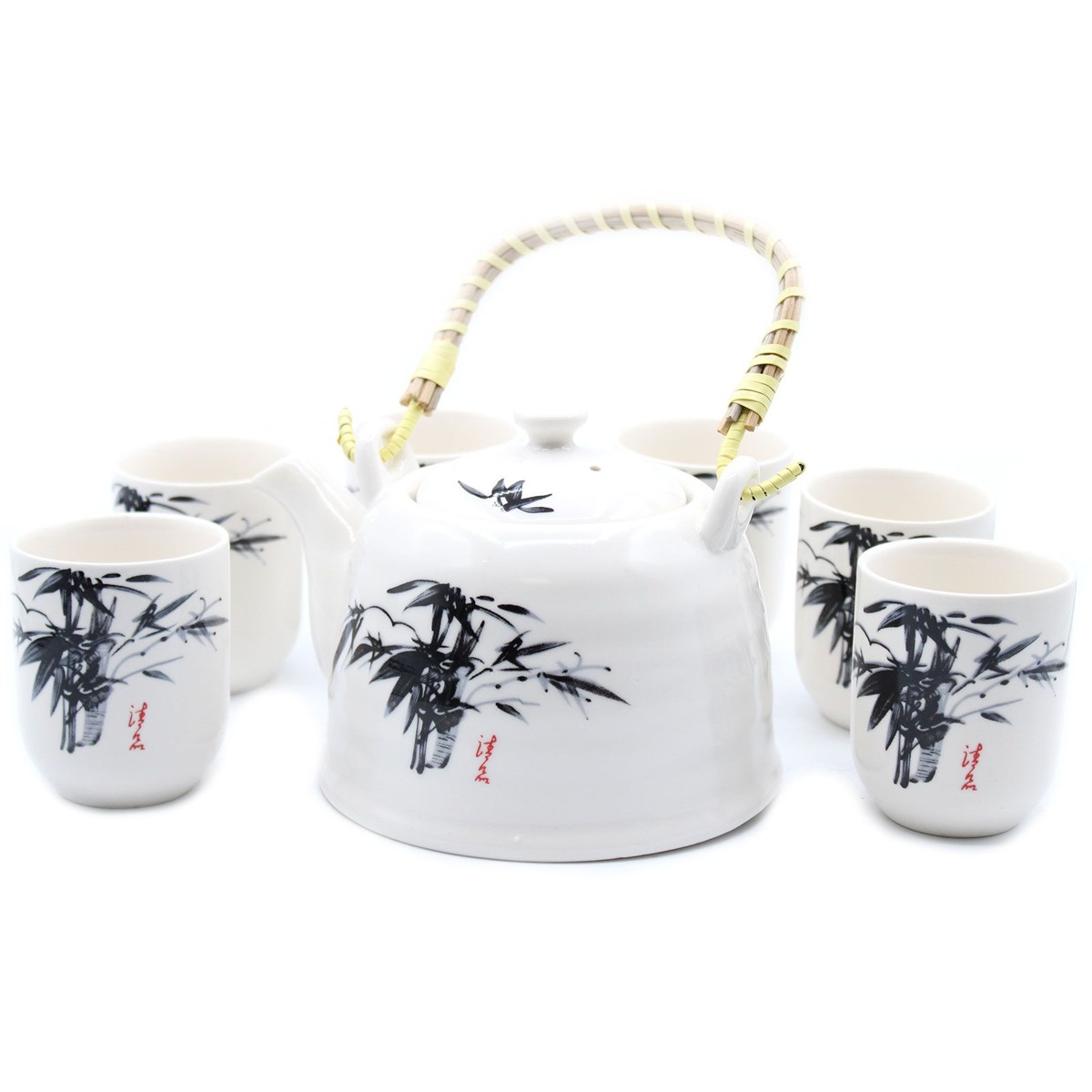 Zestaw ziołowy: dzbanek i czarki White Stone Oriental