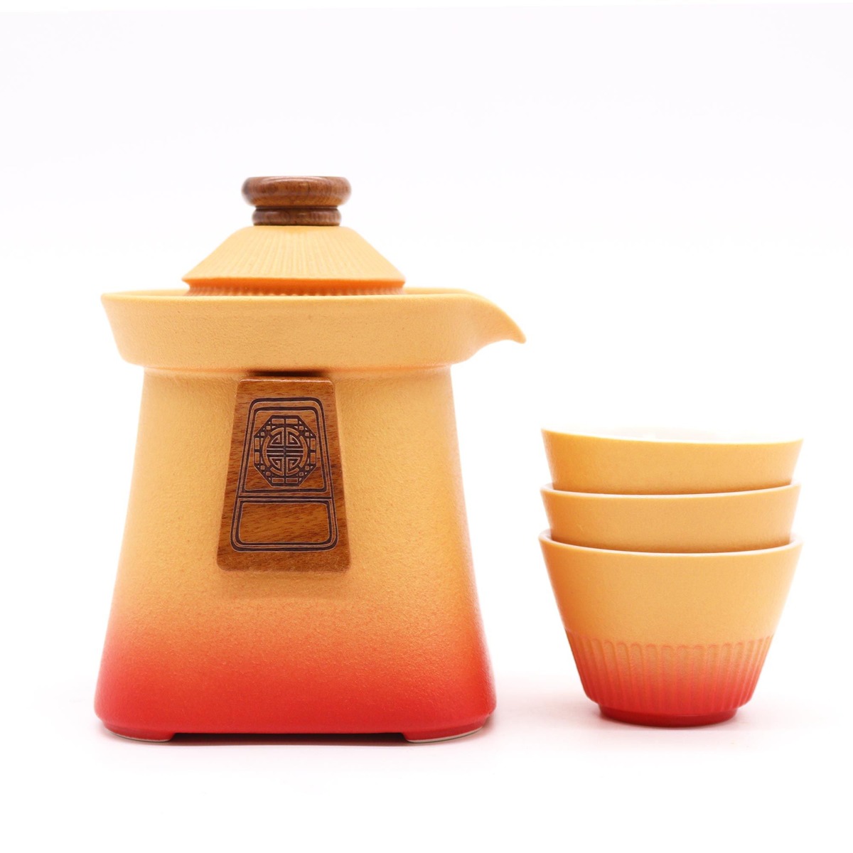 Serwis Temple Orange Earth – dzbanek i 3 czarki