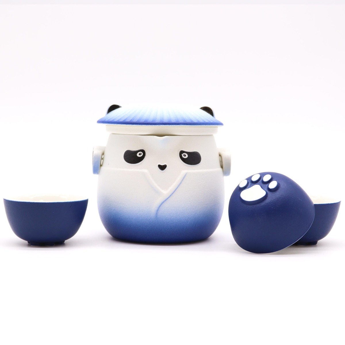 Serwis Panda Sky Blue – dzbanek i 3 czarki