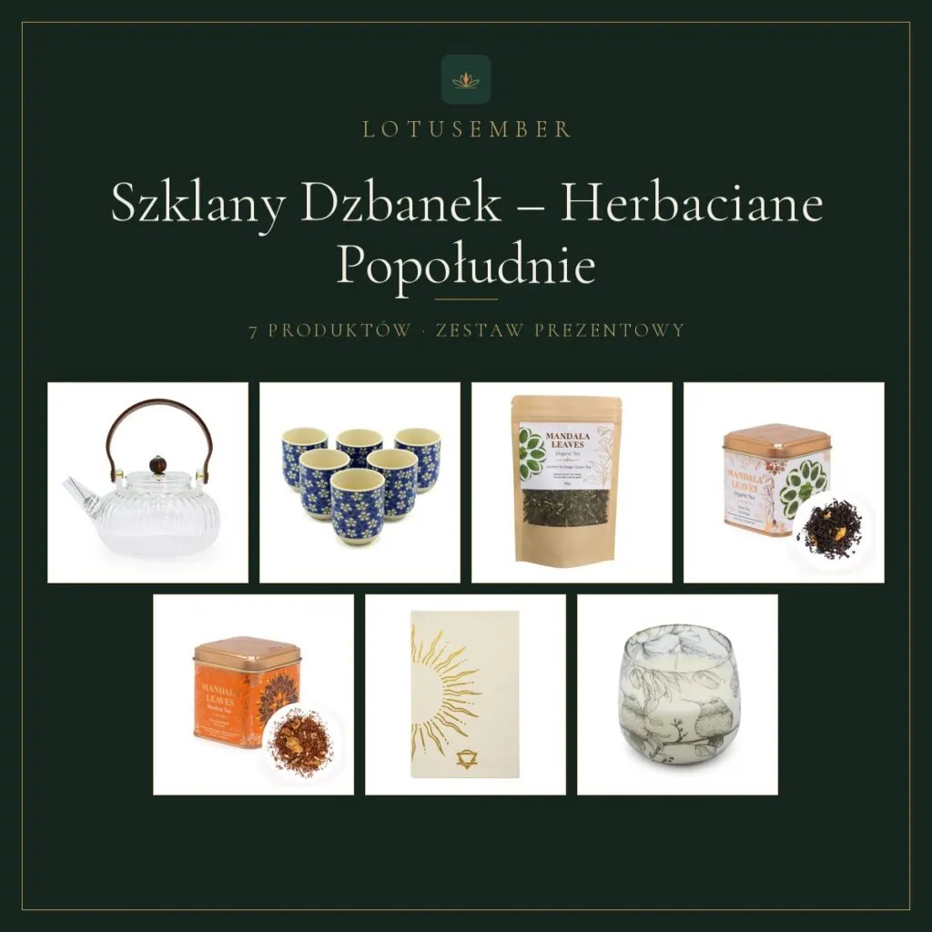 Szklany Dzbanek – Herbaciane Popołudnie – zestaw prezentowy Lotusember