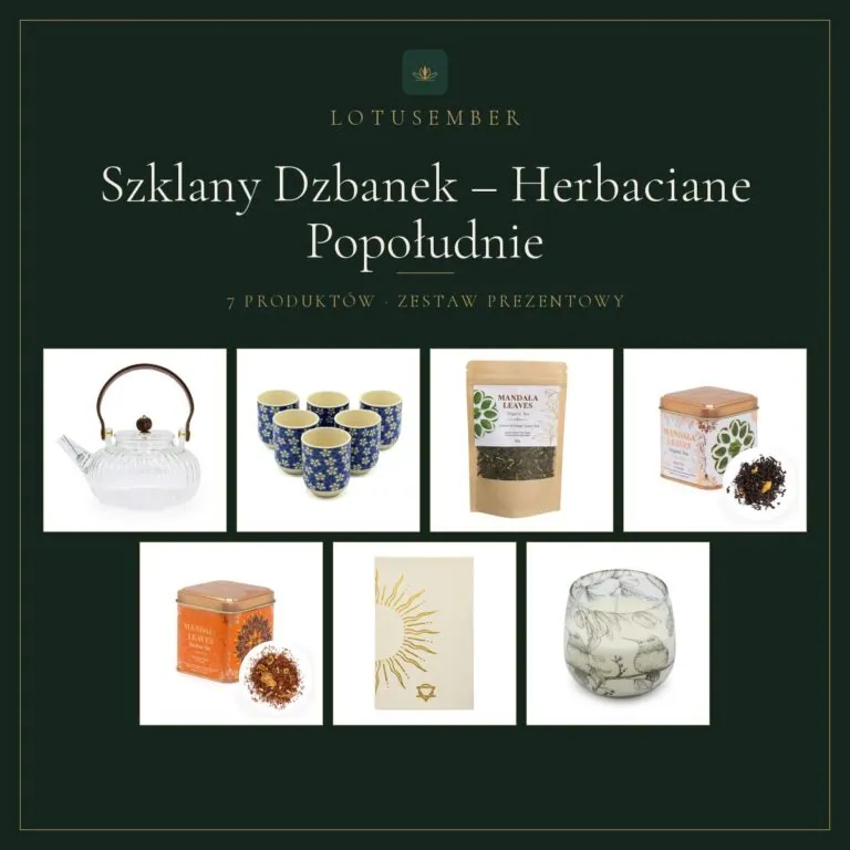 Szklany Dzbanek – Herbaciane Popołudnie – zestaw prezentowy Lotusember