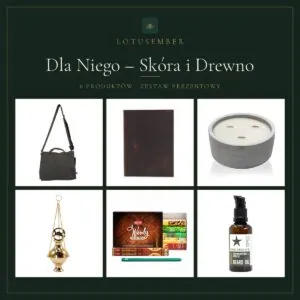 Dla Niego – Skóra i Drewno – zestaw prezentowy Lotusember
