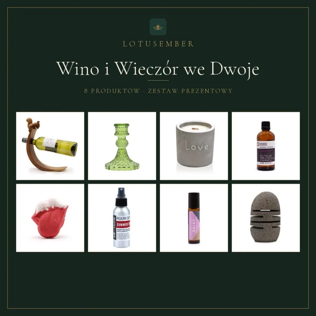 Wino i Wieczór we Dwoje – zestaw prezentowy Lotusember