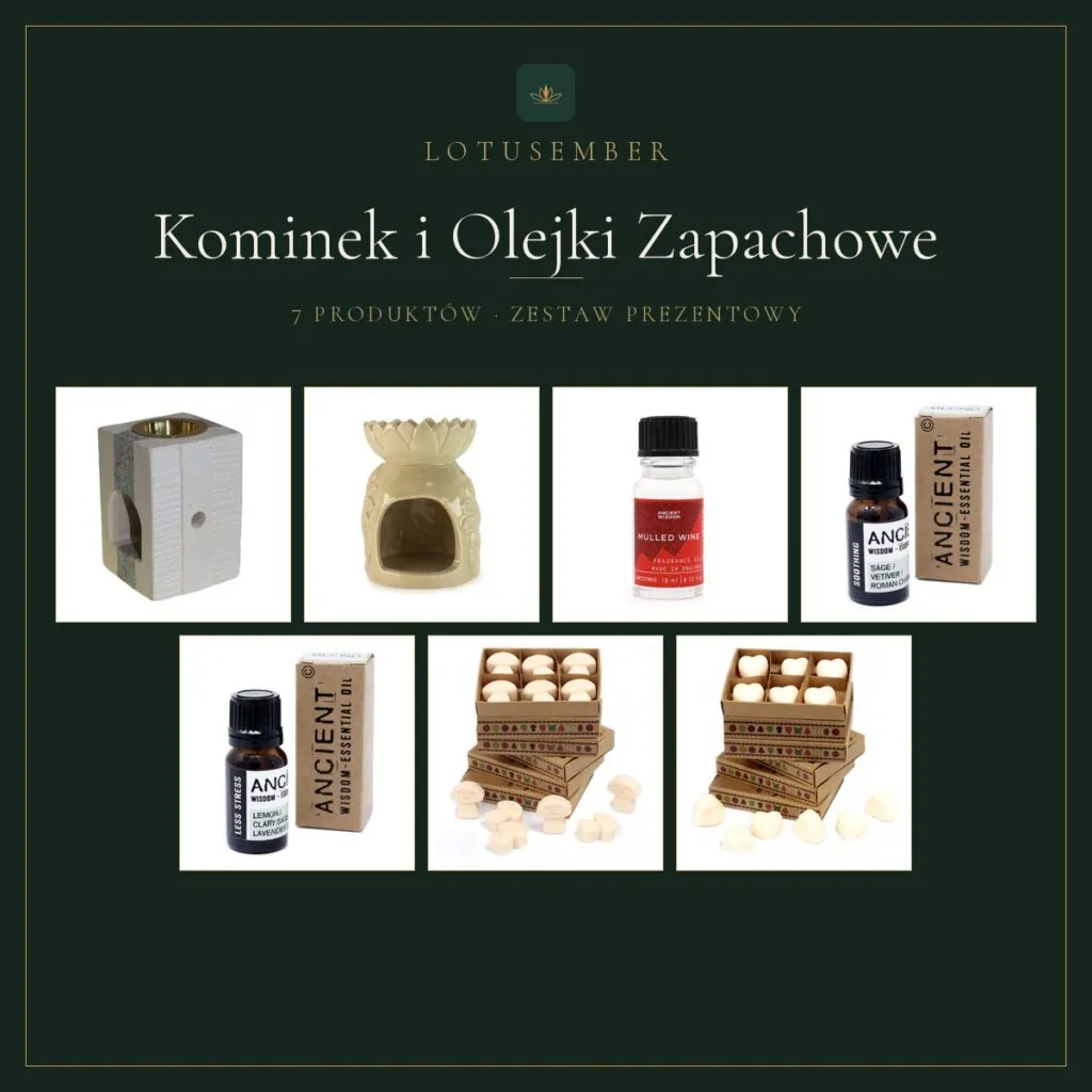 Kominek i Olejki Zapachowe – zestaw prezentowy Lotusember