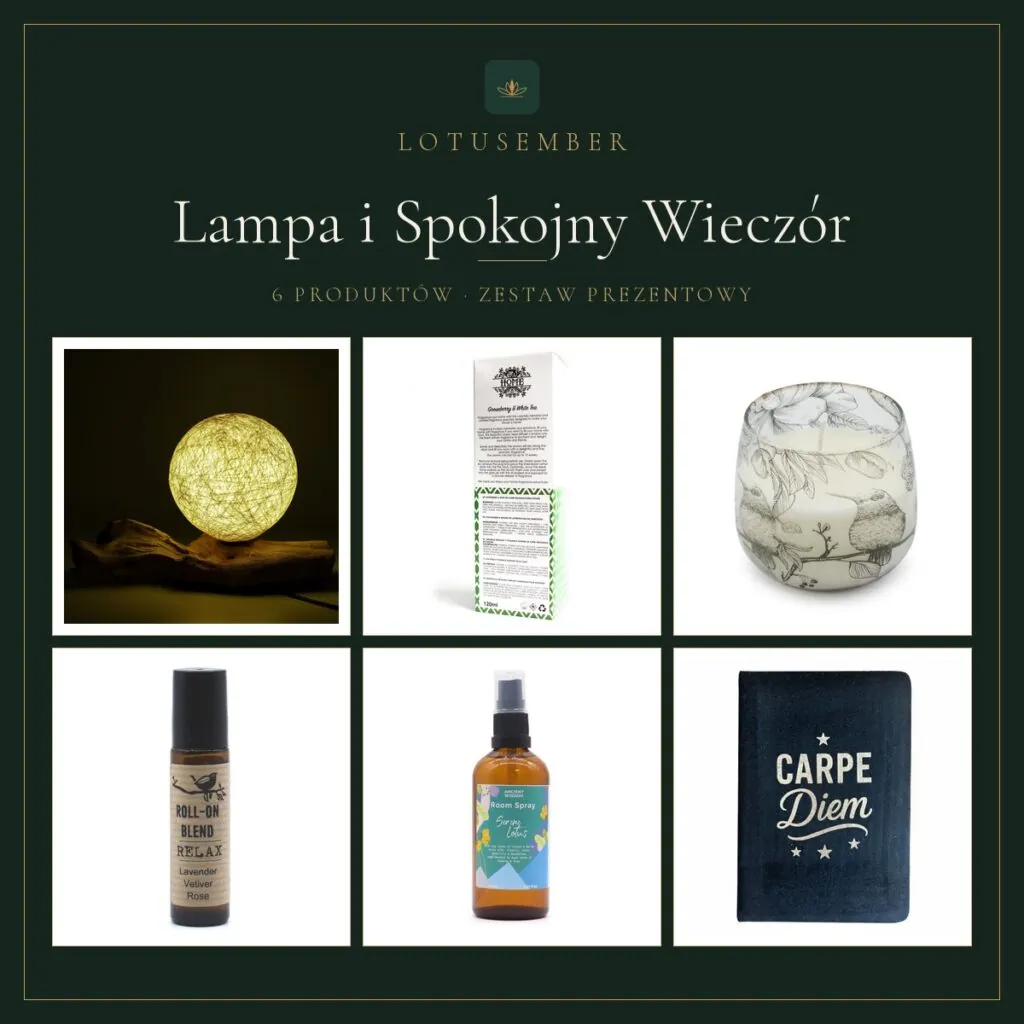 Lampa i Spokojny Wieczór – zestaw prezentowy Lotusember